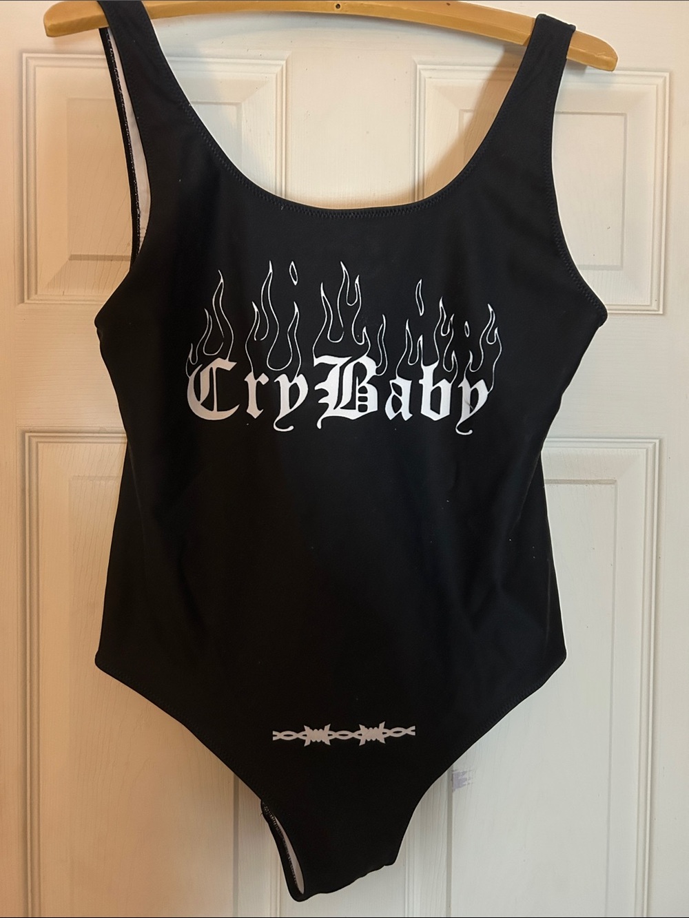 CryBaby Black Graphic Women’s  One-Piece Reversible Swimsuit